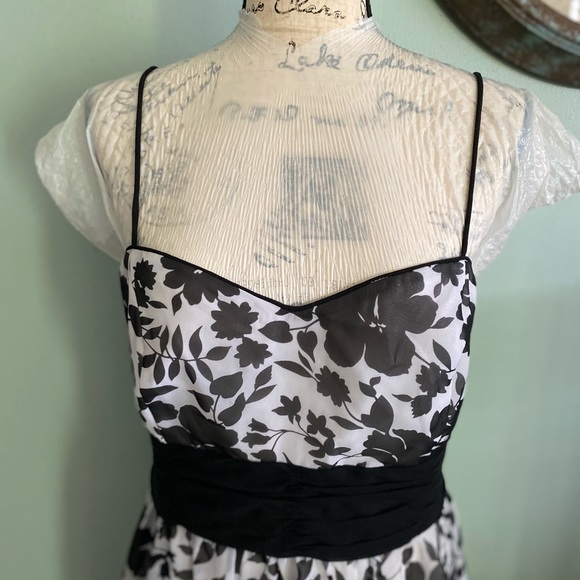 Beautiful Dress Barn Lined Black and White Frock - Picture 6 of 11